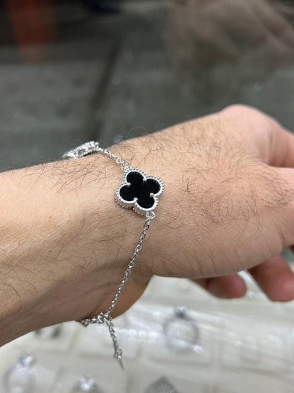 Men’s 3 Van Cleef & Arpels Black Onyx Bracelet in Italian Silver S925