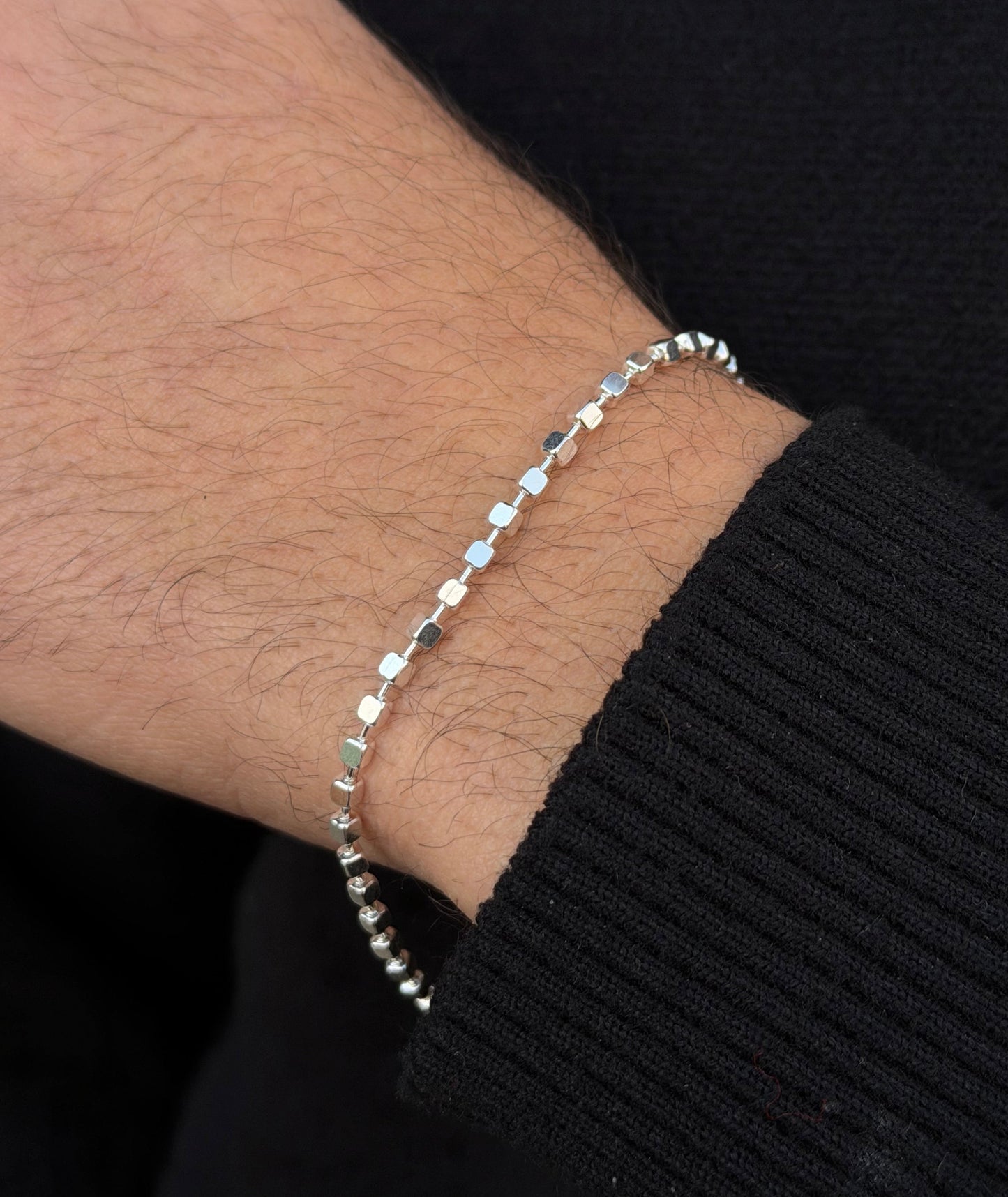 Cubes Bracelet for Men's Sterling Silver 925s(20cm)