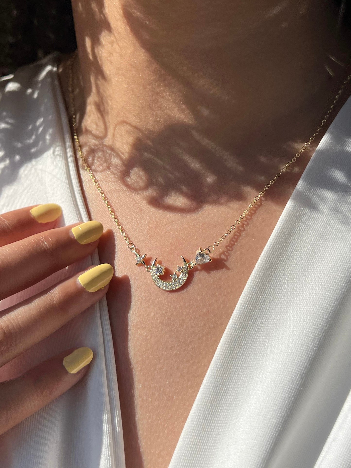 Gold plated Celestial Necklace in Sterling Silver 925s