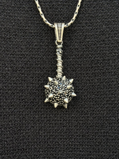 Warrior Mace Pendant – S925 Silver-4cm