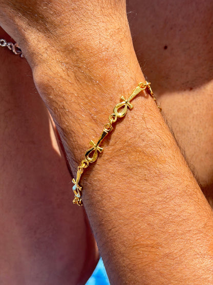 Ankh Bracelet Sterling Silver 925s-22cm