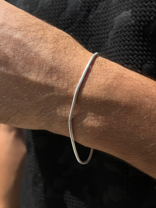 Rattail Bracelet for Men's Sterling Silver 925s