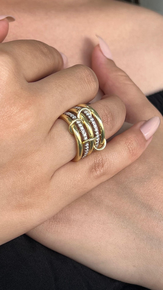 Aurora Five Layered Ring Sterling Silver 925