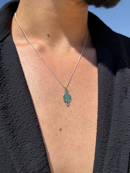 Cactus Necklace in Sterling Silver 925s