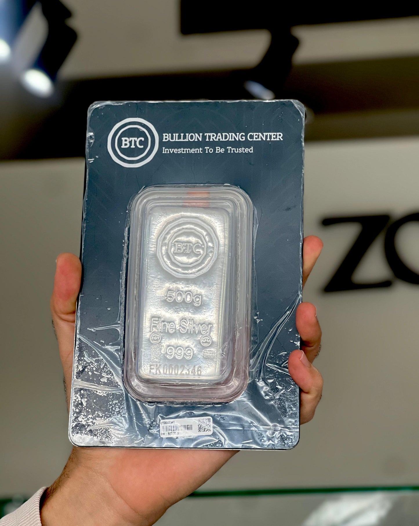 BTC 500g Fine Silver Bar 999 – Price Based on Spot Market
