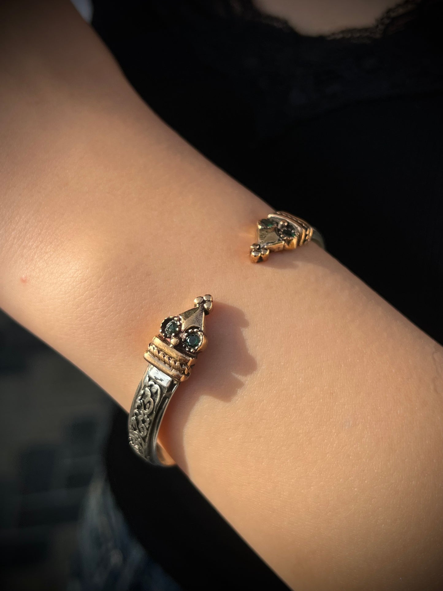 Handcrafted Arabic Cuff Bangle — Sterling Silver