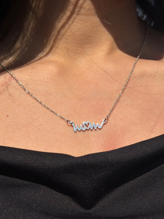 Mom Necklace in Sterling Silver 925s