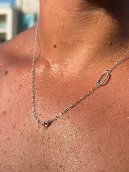 Waves Paperclip Necklace in Sterling Silver 925s
