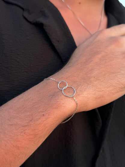 interlocking circles Bracelet in Sterling Silver925s