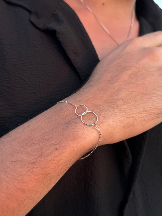 interlocking circles Bracelet in Sterling Silver925s