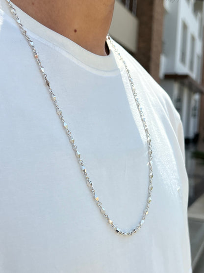 Diamond-cut bead Necklace For Men Sterling Silver - 925