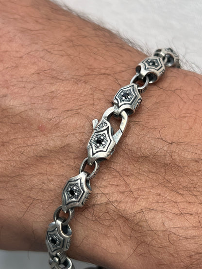 Blue spirit  Bracelet for Men's Sterling Silver 925s-18cm