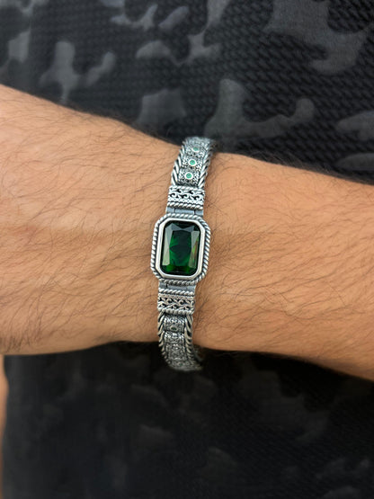 Zaro Engraved Bracelet for Men's Sterling Silver 925s-21cm