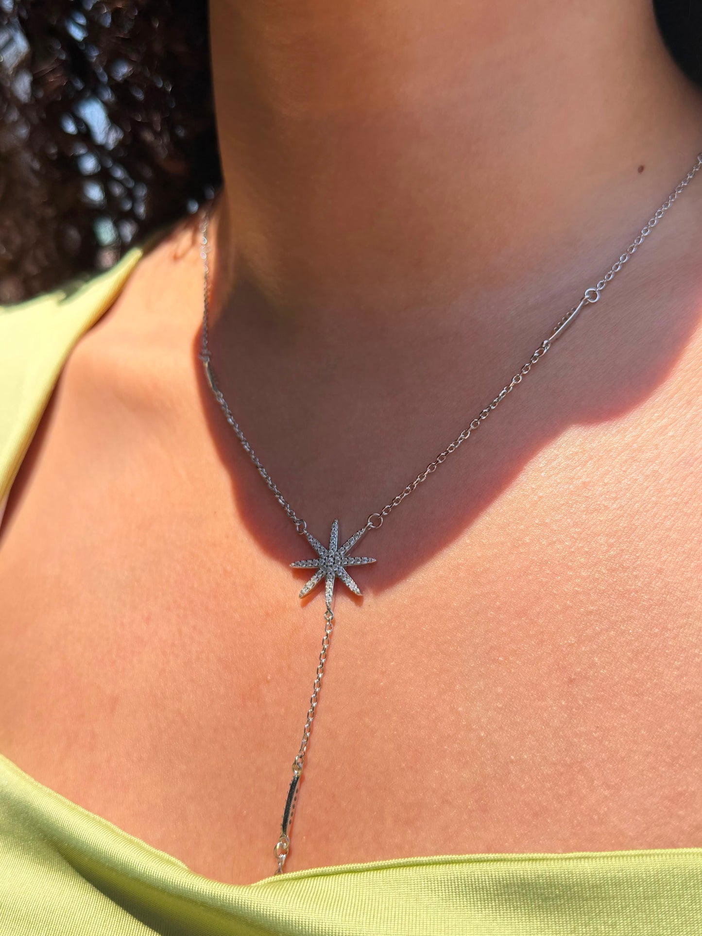Starburst Chain Necklace in Sterling Silver 925s