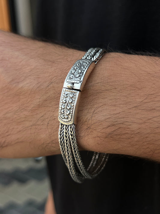 Bold Silver Bracelet Men's Sterling Silver 925s 22cm