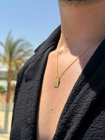 Flame Bar Necklace Sterling Silver 925s-Fine Gold Plated