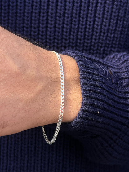 Grommet Vermeil-S925 Sterling Silver Bracelet for men-20cm