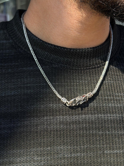 Dragon Necklace for Men's Sterling Silver 925s- (46cm-3mm)