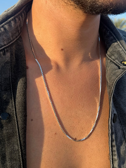 Meander link Necklaces for Men's Sterling Silver 925s-2mm-