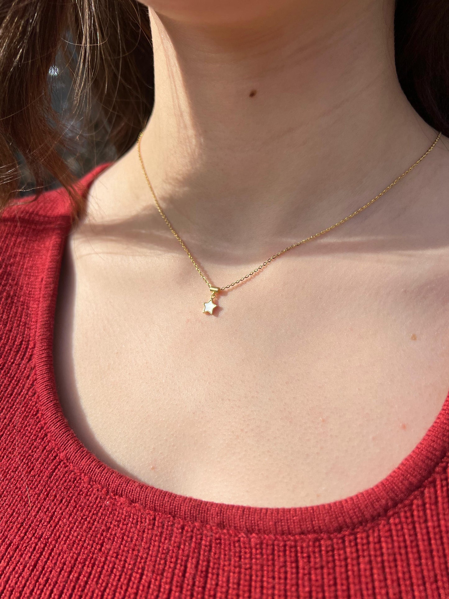 Fine Gold plated Star Necklace-in Sterling Silver -925