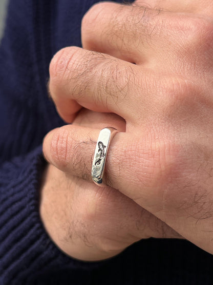 Aquatic Ring for Men in Sterling Silver 925s