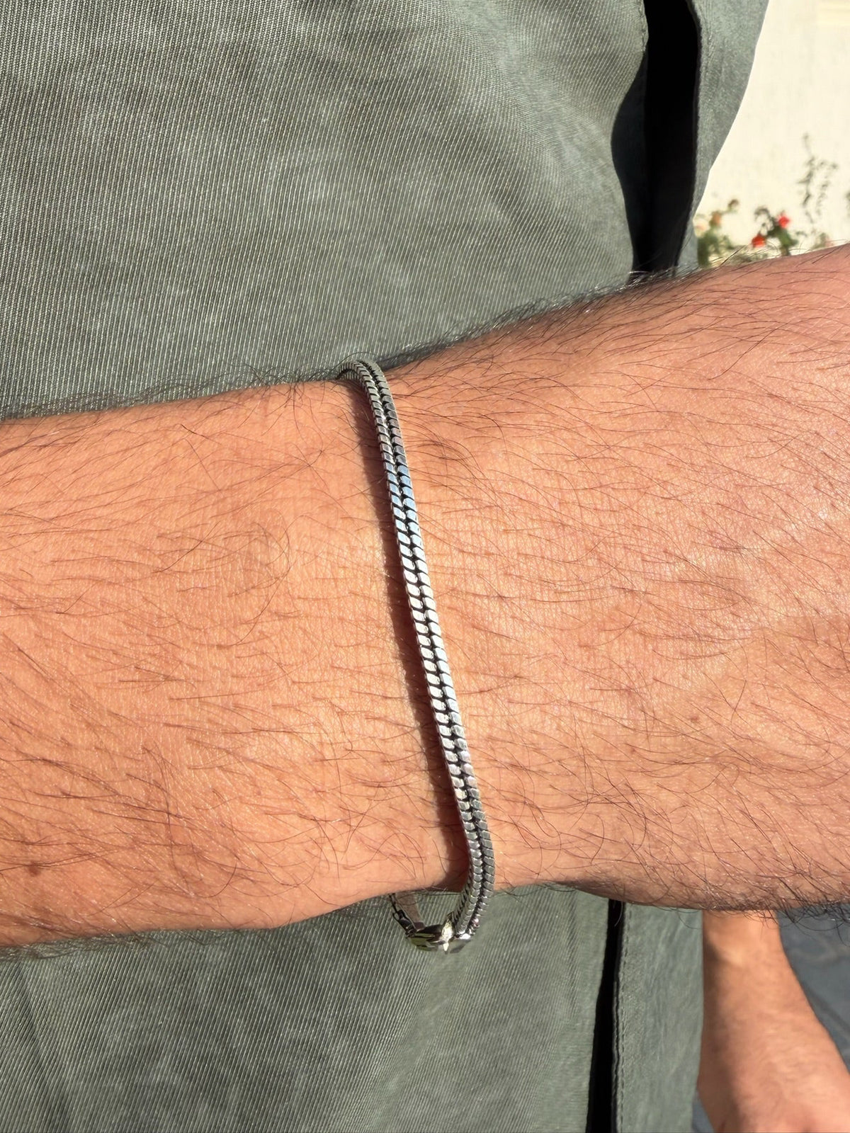 Thick Costie Bracelet for Men's Sterling Silver 925s -2.5mm-