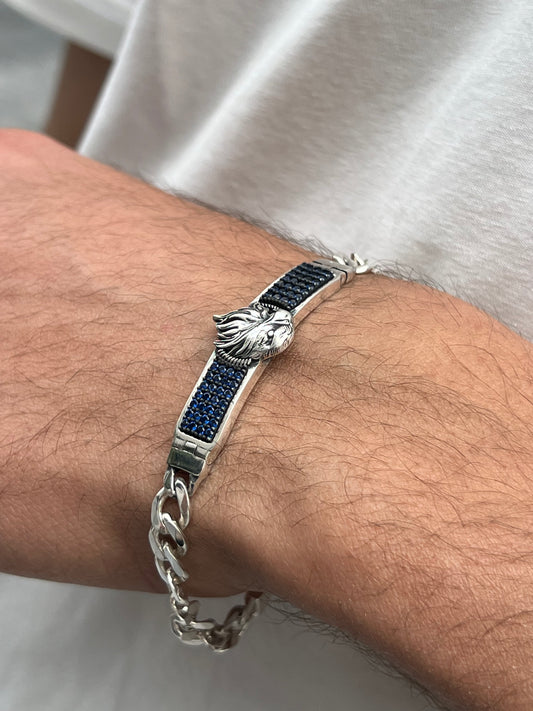 zirconia Eagle bracelet S925 Sterling Silver for men