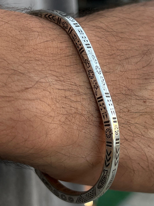 Handmade Nomad Bangle for Men's Sterling Silver 925s