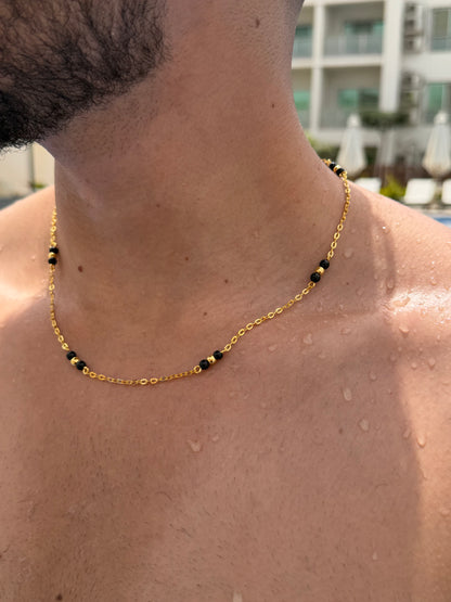 BLACK ZONE Chain in Sterling Silver 925s-Fine Gold Plated