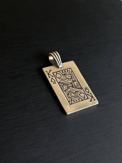3cm-King’s Card Pendant – S925 Silver