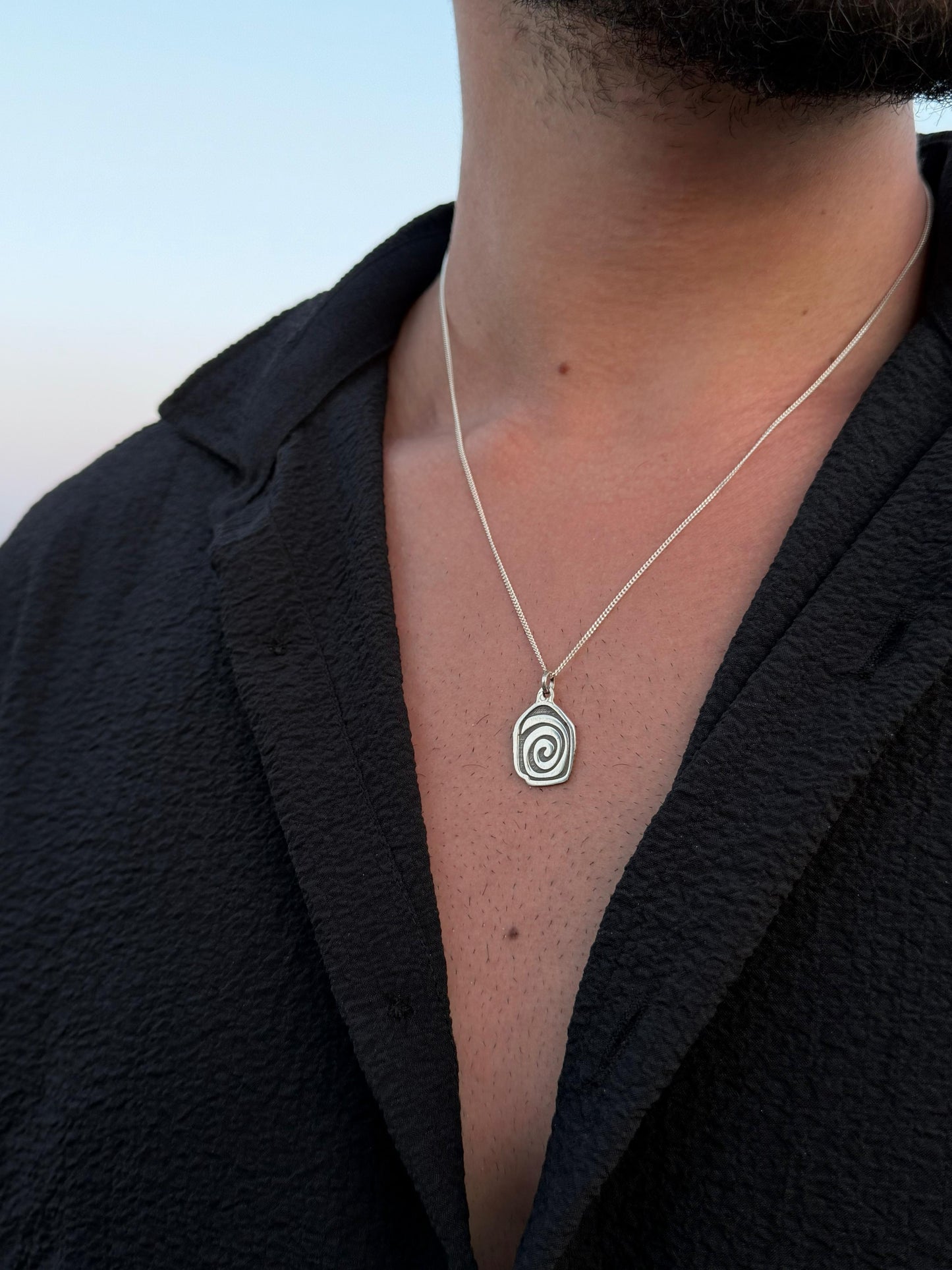 Spiral Cord Necklace in Sterling Silver 925s