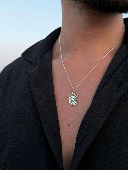 Spiral Cord Necklace in Sterling Silver 925s