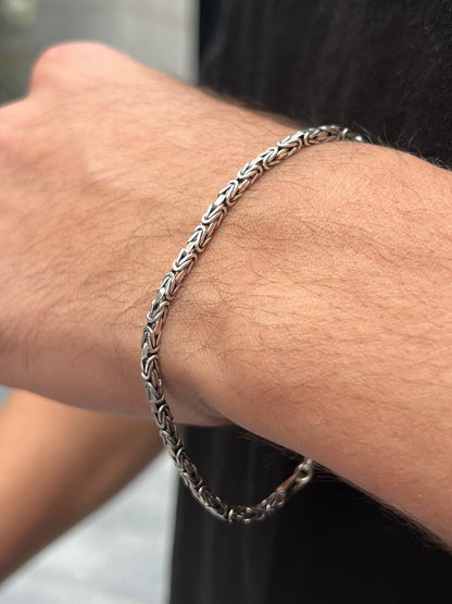 king Solid Bracelet for Men's Sterling Silver 925s