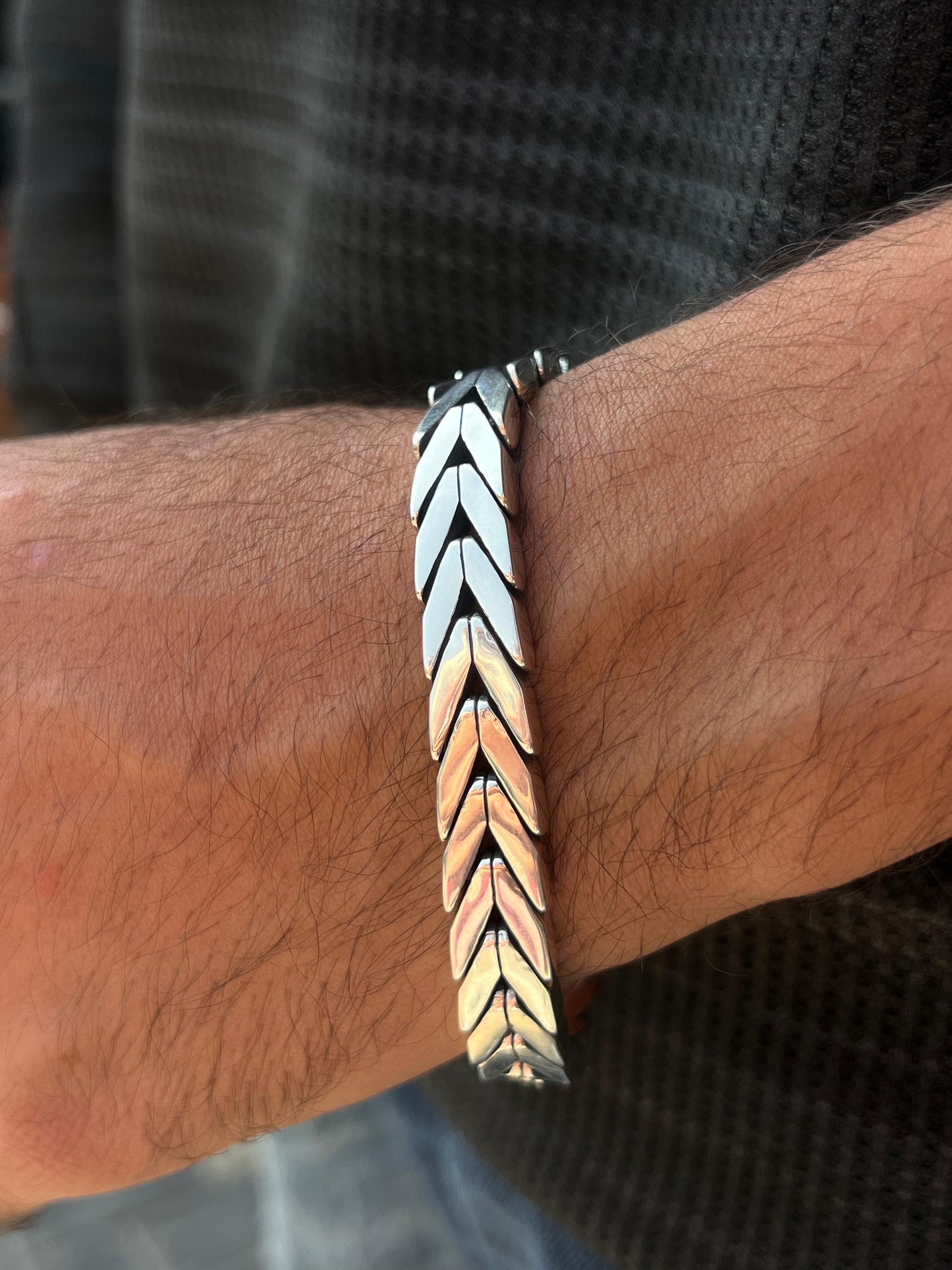 V-Flow Bracelet Sterling Silver 925s-(21cm-11mm)