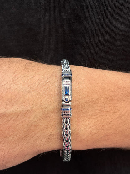 Royal Sapphire Edge bracelet for men silver 925s