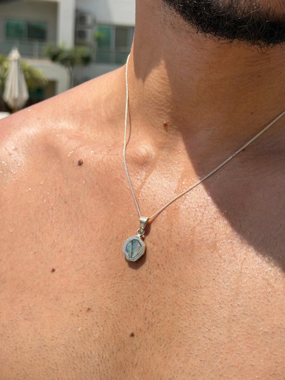 Abalone shells irregular Necklace in Sterling Silver 925s