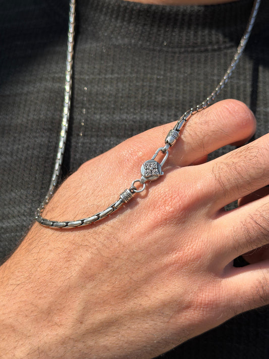 3.5mm Link Necklace for Men's Sterling Silver 925s- 68cm