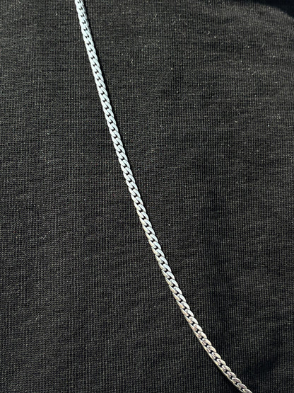Blocked Grommet Necklace For Men Sterling Silver 925- 65cm,3mm
