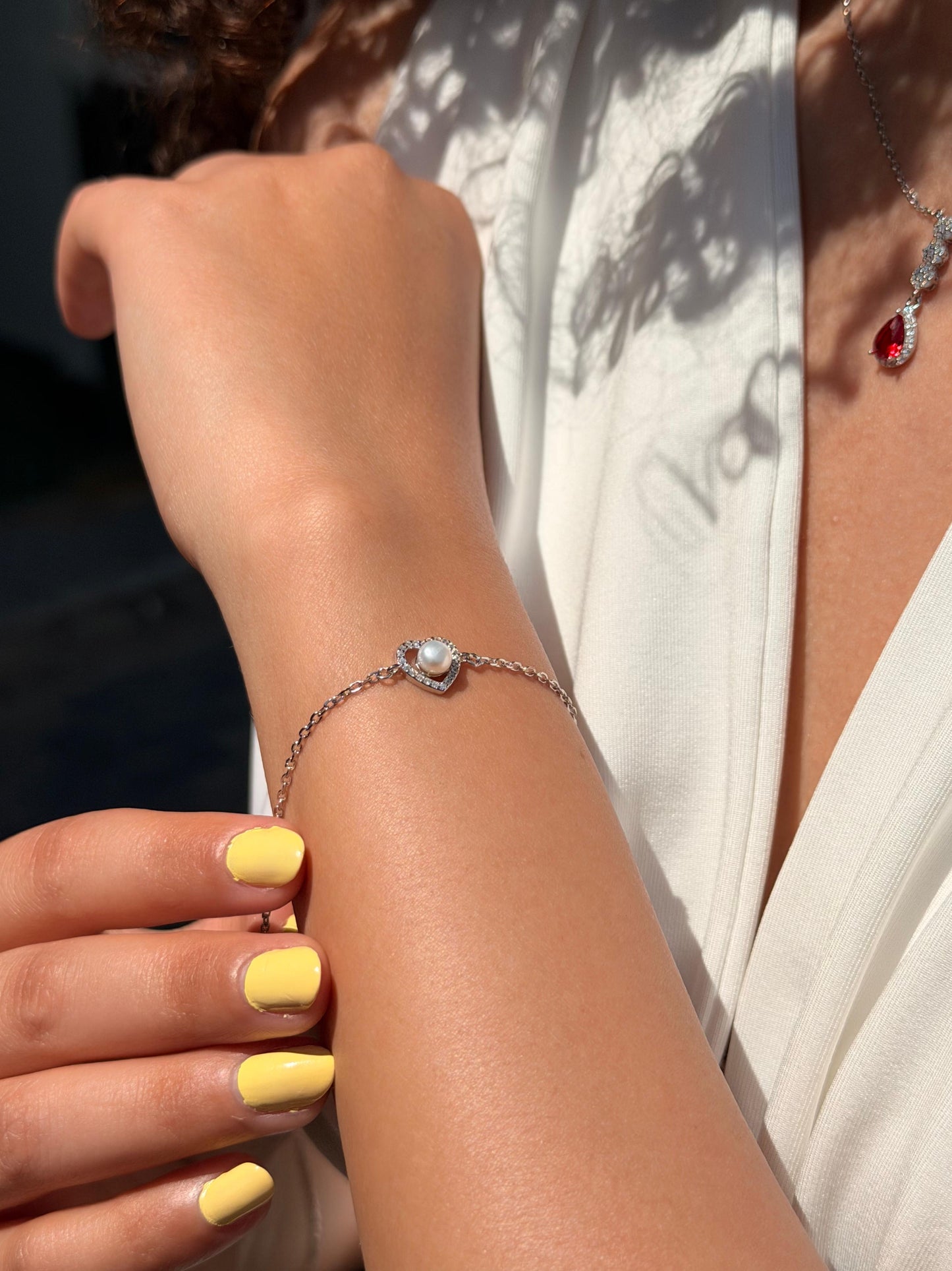 Love Pearl Bracelet -in Sterling Silver -925