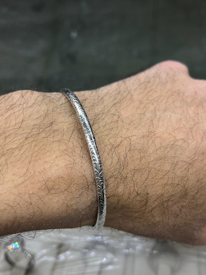 Hearts S925 Sterling Silver bangle for men