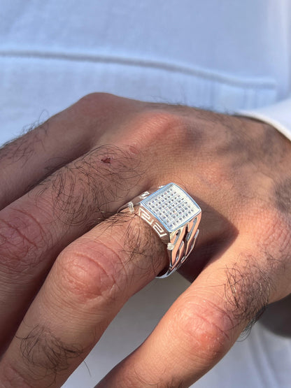 Twisted Iced Ring -Sterling Silver 925s