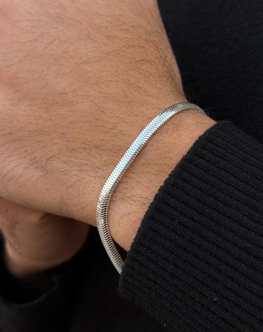 Snaky Bracelet for Men's Sterling Silver 925s(20cm-4mm)