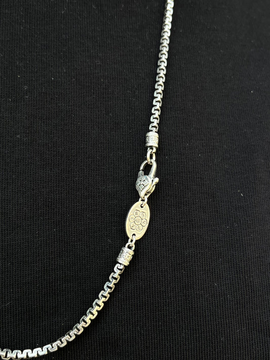 Cubic Zigzag Necklace For Men Sterling Silver 925-65cm
