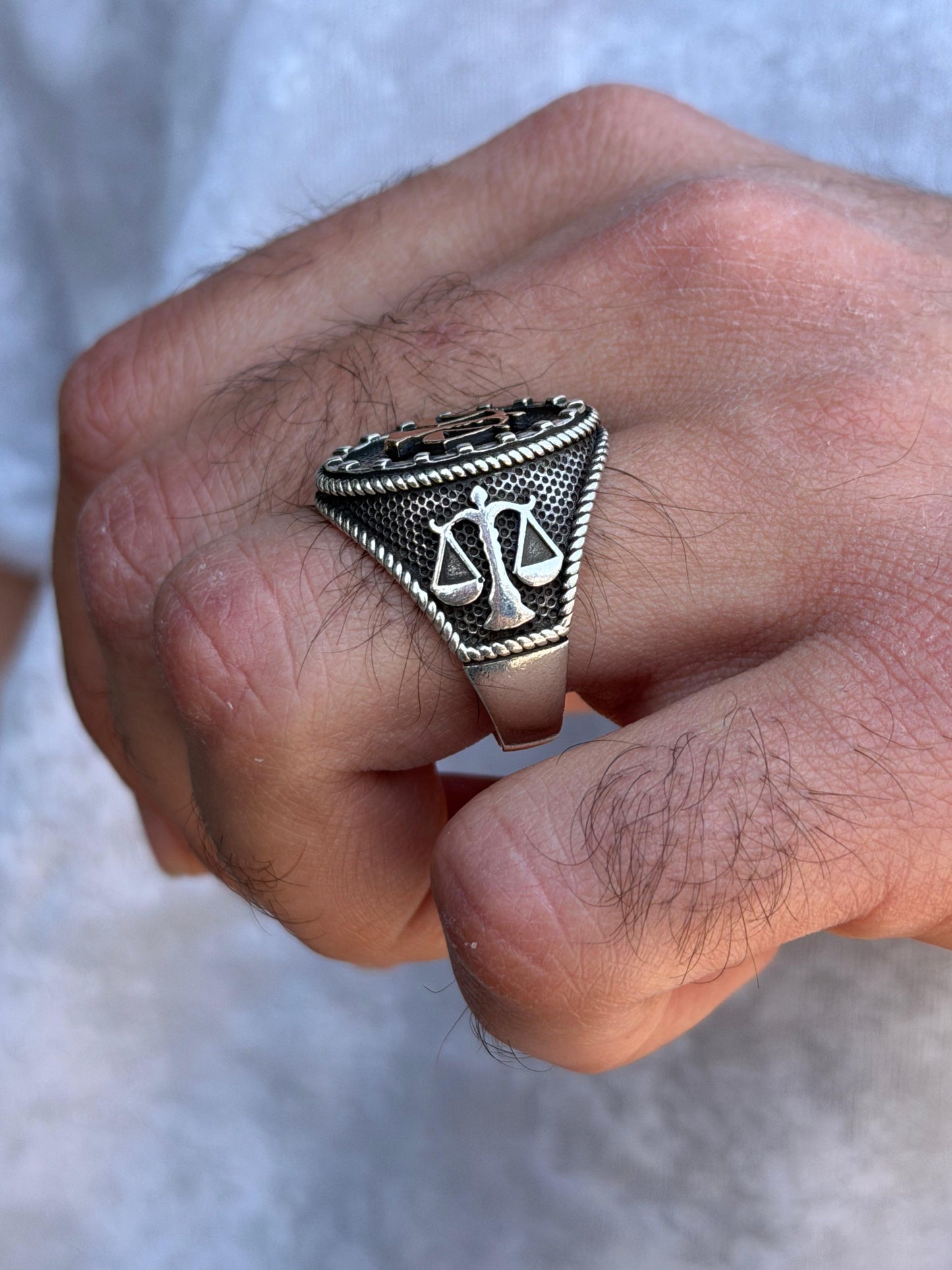 Scale Justice Ring -for Men's Sterling Silver 925s