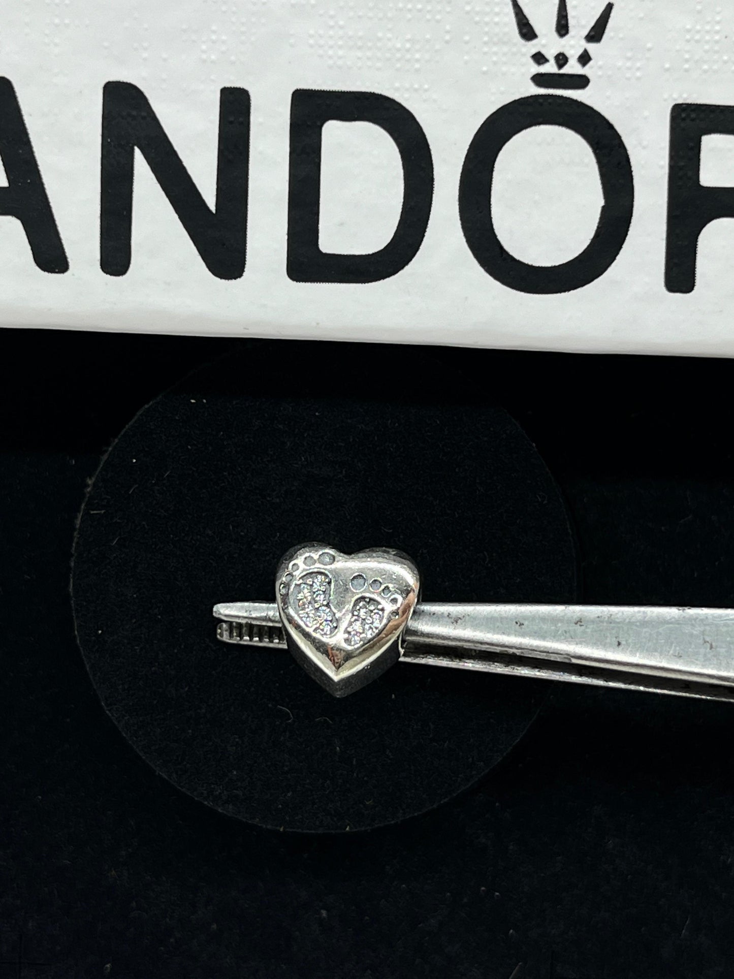 Baby Footprint heart charm