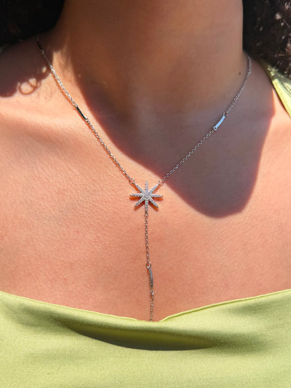 Starburst Chain Necklace in Sterling Silver 925s