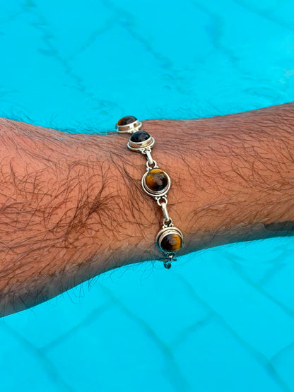 Tiger Eye stone Bracelet Sterling Silver 925s