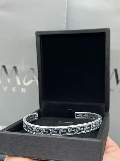 Stamped GUCCI Bangle bracelet -S925 Sterling Silver for men -