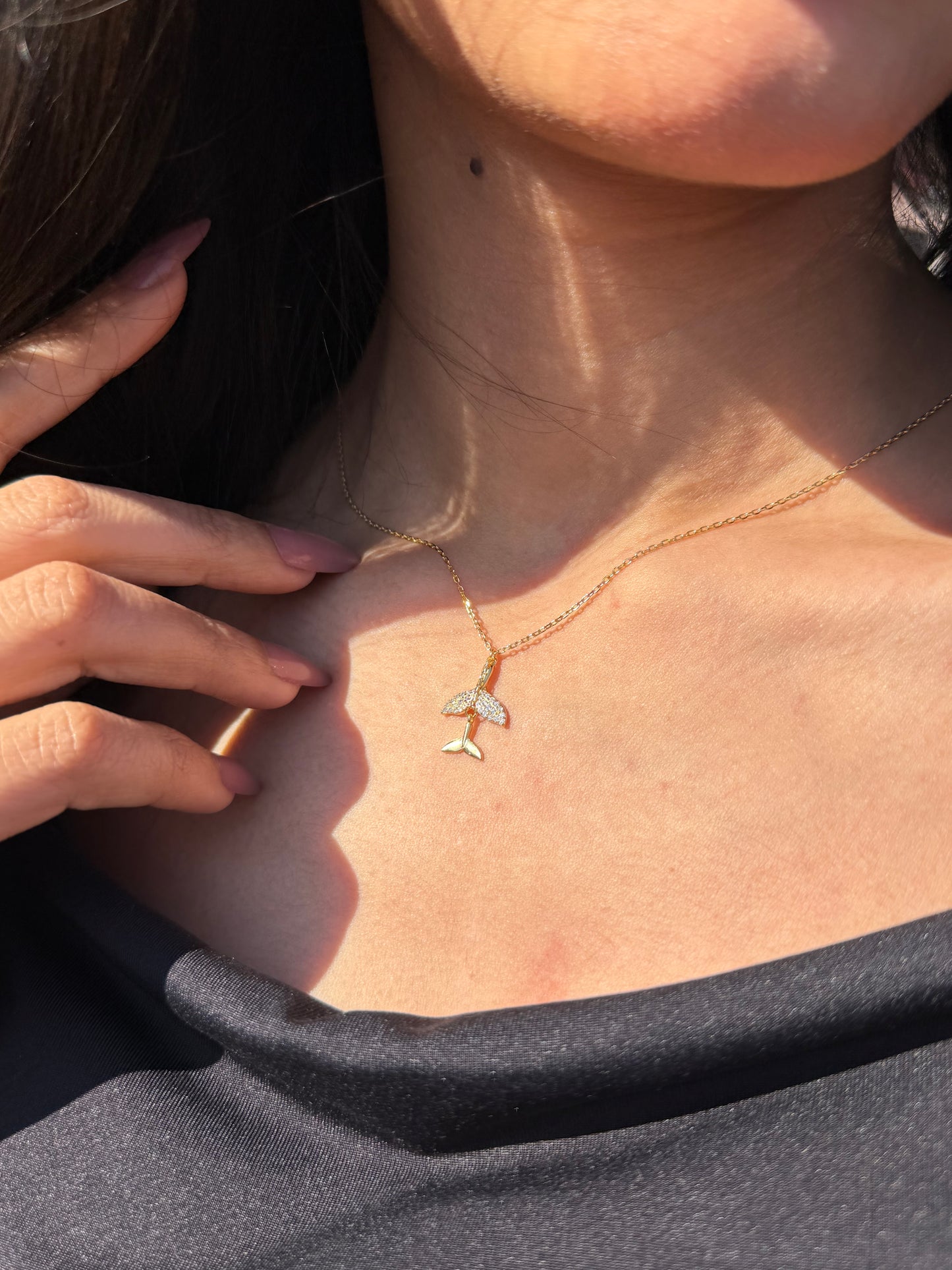 Fine Gold plated Mermaid Necklace-in Sterling Silver -925