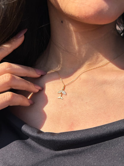 Fine Gold plated Mermaid Necklace-in Sterling Silver -925